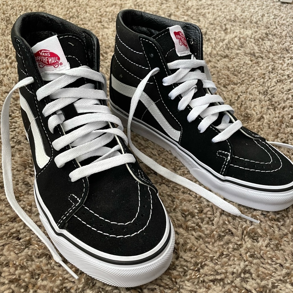Vans high top black sneakers